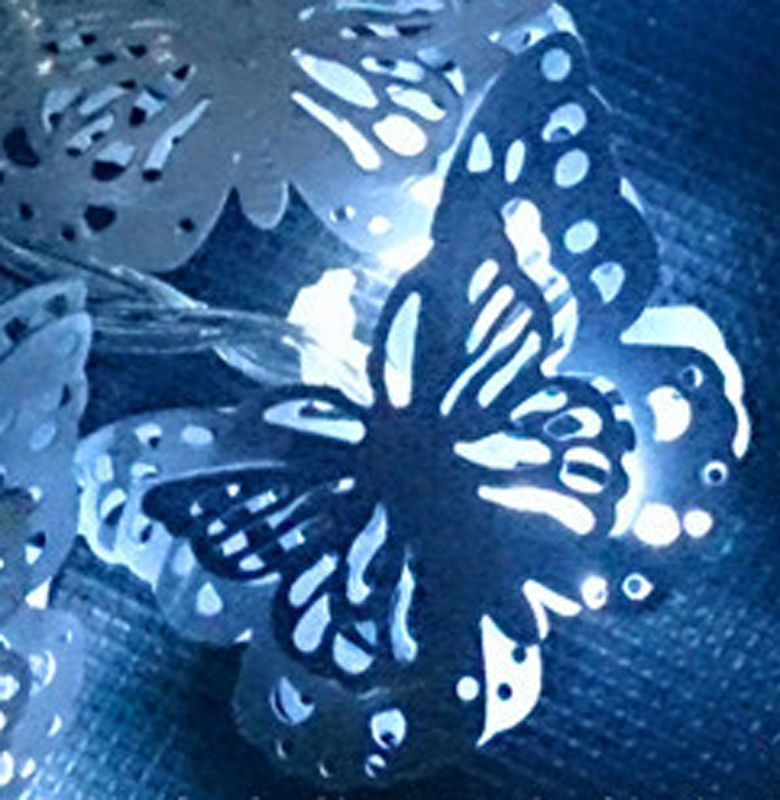 1.2M 10LED Silver Metal Butterfly Lighting Led White String Lights Fairy Christmas Light Home Garden Spring Lights AA Battery Po